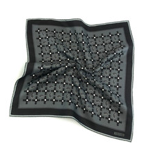TOM FORD Pocket Square Silk Grey Black Pattern Handkerchief Italy Size 40x40 cm