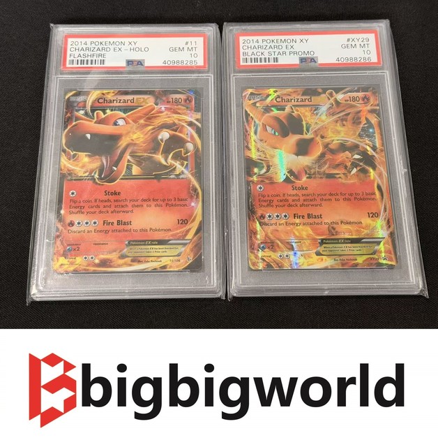 Pokemon Trading Card Charizard EX 11/106 XY29 Flashfire Sequential Pair PSA10