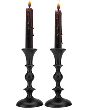 Rely+ Candlestick Holders Set of 4 Taper Candle Holders Black