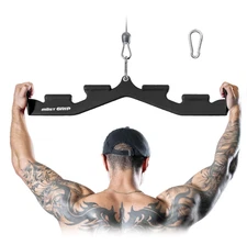 Pull Down Bar with 6 Ergonomic Handles, Wide & Neutral Grip LAT Attachment