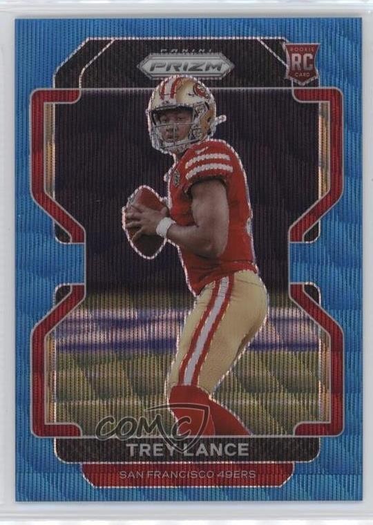 2021 Panini Prizm Rookie Blue Wave Prizm 143/199 Trey Lance #333 2h5