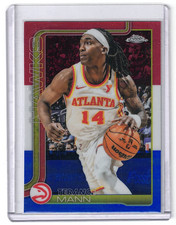 2025-26 Topps Chrome Basketball Terance Mann #9 Red, White, And Blue Refractor