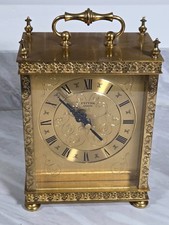 Vintage Heavy Brass Estyma Quartz Carriage Clock Mantel Clock 23cm x 14cm x 9cm