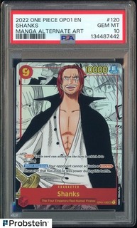 2022 One Piece OP01 EN Manga Alternate Art #120 Shanks PSA 10 GEM MINT