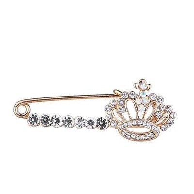 Queen Crown Safety Brooches Pin Suit Sweater Scarves Scarf Brooch Jewelry for 