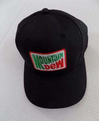 Mountain Dew Soda Baseball Cap Hat Black HTF NOS w/ Tag