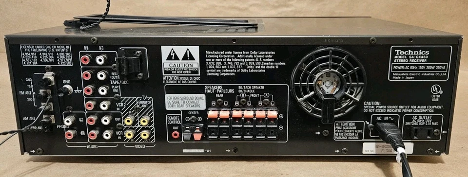 Technics SA-GX350 - 5 Ch A/V Phono Surround Sound Receiver Stereo System - Japan - Image 2 of 2