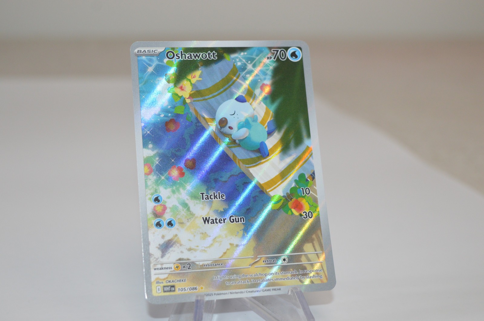 Pokemon TCG Oshawott 105/086 Illustration Rare White Flare