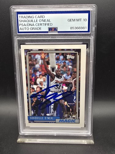 1992-93 Topps - Shaquille O'Neal #362 (RC) Autographs PSA 10 DNA Cert