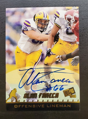 1998 Press Pass Alan Faneca Certified On Card RC Auto Pittsburgh Steelers HOF