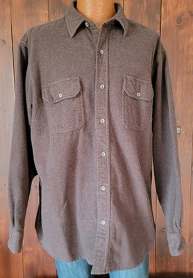C.E. Schmidt Workwear Men XL Brown Heavy Cotton Button Down Shirt Rugged Outdoor