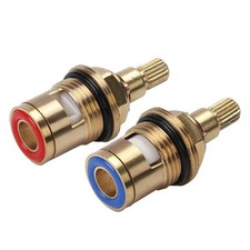 Brass Ceramic Stem Disc Cartridge Faucet Valve Replacement Quarter Turn 1/2