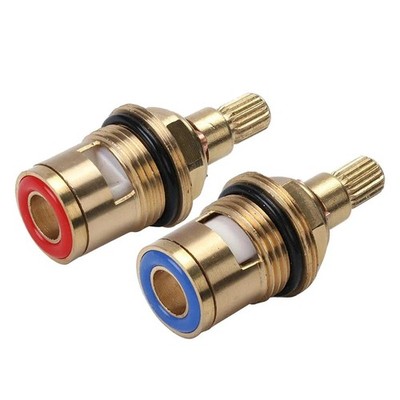 Brass Ceramic Stem Disc Cartridge Faucet Valve Replacement Quarter Turn 1/2