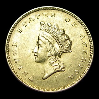 1854 Type 2 $1 One Dollar Gold Stunning Detail Coin #KK958
