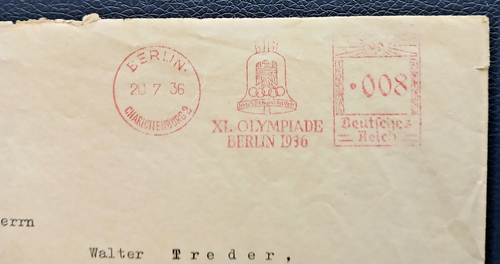 3 Olympia 1936 documents original committee letter special postmark postal stationery Berlin - Picture 3 of 11