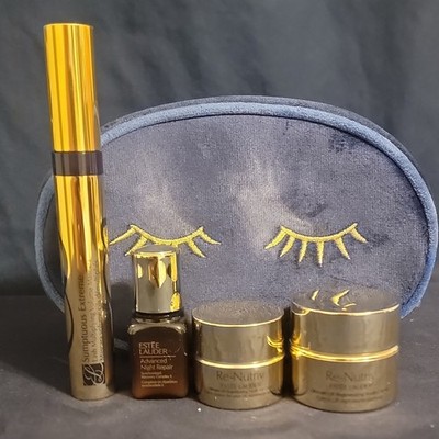 Estée Lauder Re-Nutriv Travel Skin Care Set Bag Serum Eye Cream Youth Cream