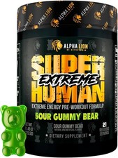 Alpha Lion Superhuman EXTREME Energy Hardcore Pre-Workout 21 Full Servings New