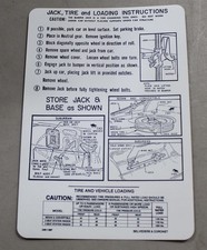New 1966-67 Mopar B-body Jack Instruction Decal 2 New 1966-67 Mopar B-body Jack Instruction Decal 2