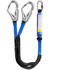 Safety Lanyard with Double Snap Hooks, Shock Absorbing, Fall Protection 6FT