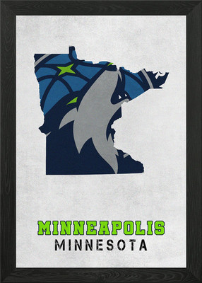 Minnesota State Karte gerahmtes Wandbild Poster Leinwanddruck Bild