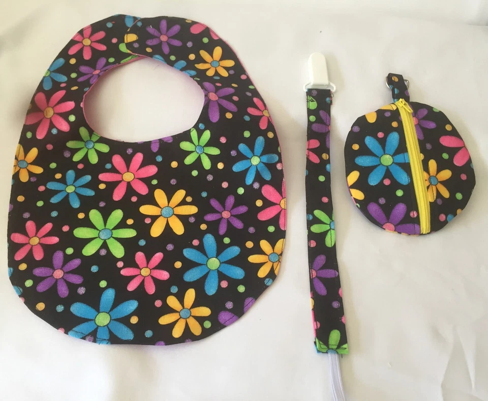 Bolsa para chupete de flores, Paci caddy, bolsa Soothie, soporte Binky, estuche para auriculares Foto 2 de 2