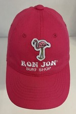 Ron Jon Surf Shop Hat Youth Pink Silver Flamingo Spellout OSFA Beach Tropical