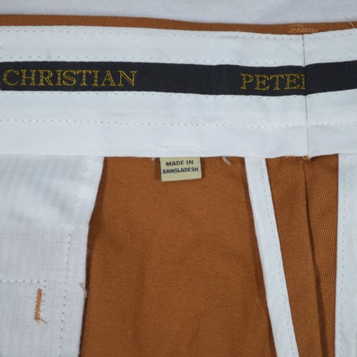 Peter Christian Burnt Orange Men's Straight Leg Cotton Trousers W36" L28" BNWT - Picture 6 of 9