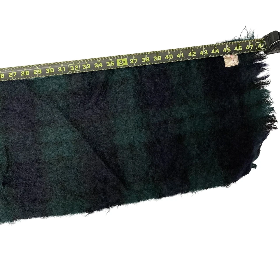De Colección Años 60 Verde Azul Escocia TARTÁN Envoltura 100% MOHAIR Pila ESCOCESA Bufanda a Cuadros Foto 4 de 4
