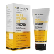 Dr Sheth's Haldi  Hyaluronic Acid Sunscreen  1% Hyaluronic Acid  1% Turmeric 50g