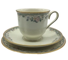 Lenox China Trio Tea Cup Saucer Dessert Plate Coffee Retire Spring Vista Pattern