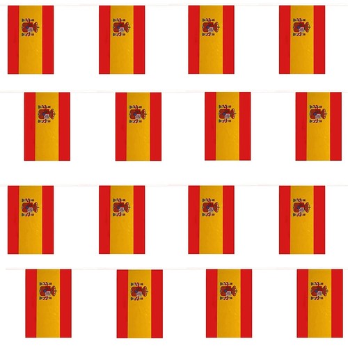 Spain Flag 10m Rectangular Bunting - Party Decoration Spanish Banner Football - Picture 1 of 2
