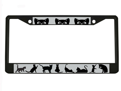 Marco de matrícula de automóvil de metal de alta resistencia diseño para gatos soporte para etiquetas automático