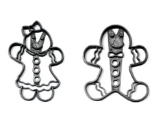 GINGERBREAD COUPLE BOY AND GIRL WITH DETAILS CHRISTMAS COOKIE CUTTER USA PR1393