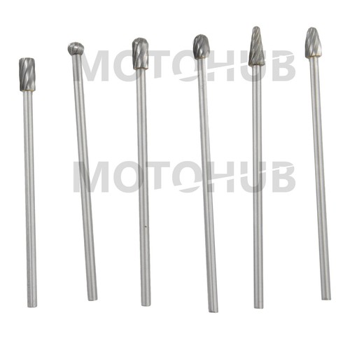 6pcs Rotary File Cut Burr 1/4" Carbide Burs Cast Iron Steel Alloy Metal Copper - Picture 9 of 10