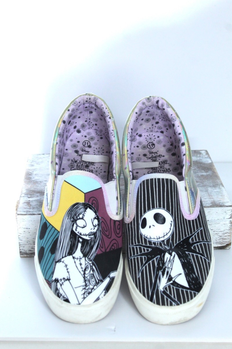 Nightmare Before Christmas Women's Slip On Sneaker Shoes Jack Sally Size  11