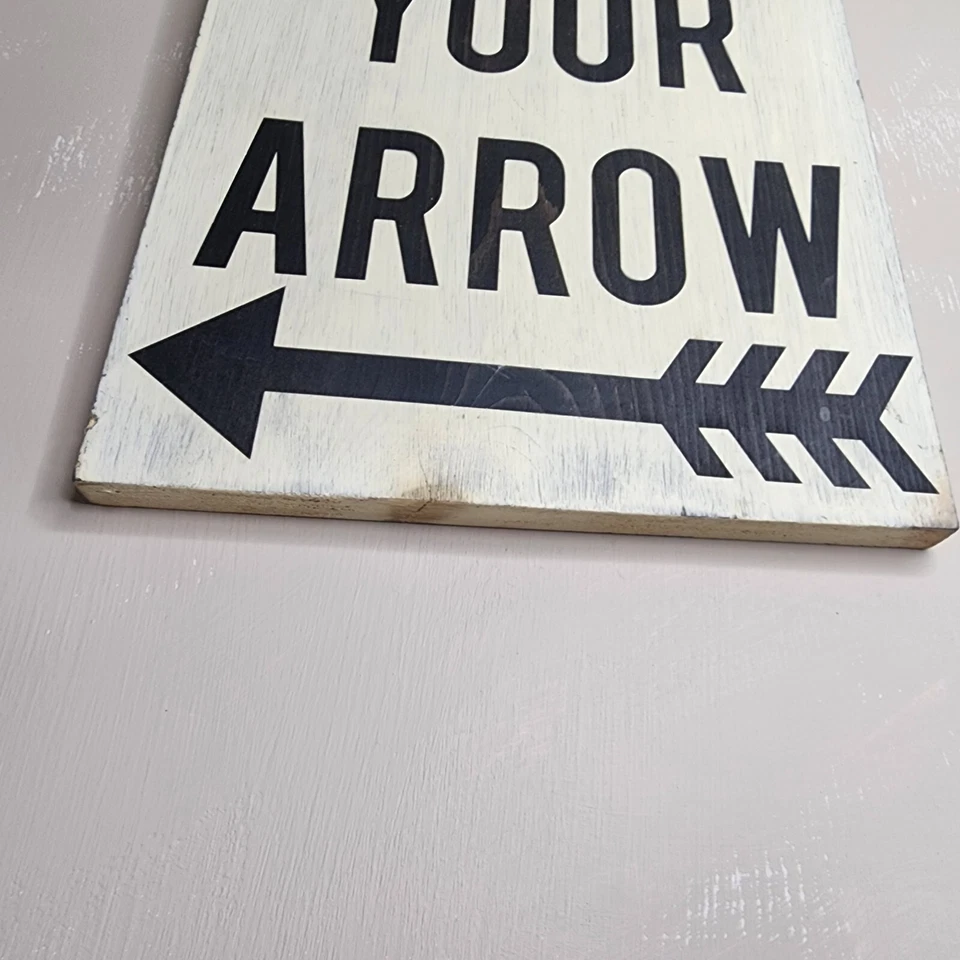 "Follow Your Arrow "Handmade Wooden Sign Black White Decor 11" X 16" - Image 4 of 4