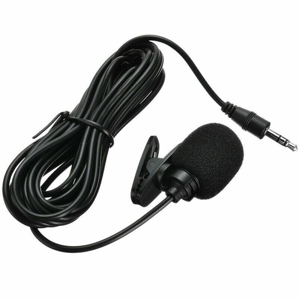 3.5 mm Lavalier Clip Microphone for Car Stereo Radio Handsfree Mic Replacement