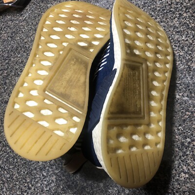 ADIDAS BOOST NMD PrimeKnit Patterned Stretch Blue Slip On Sneakers Mens 10  | eBay