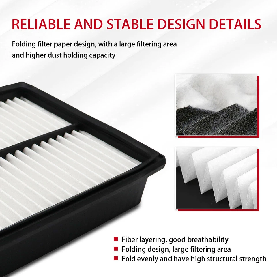 Filtro de aire del motor 2 piezas para Hyundai Elantra Tucson Kia Forte Koup Forte5 Sportage Foto 2 de 4