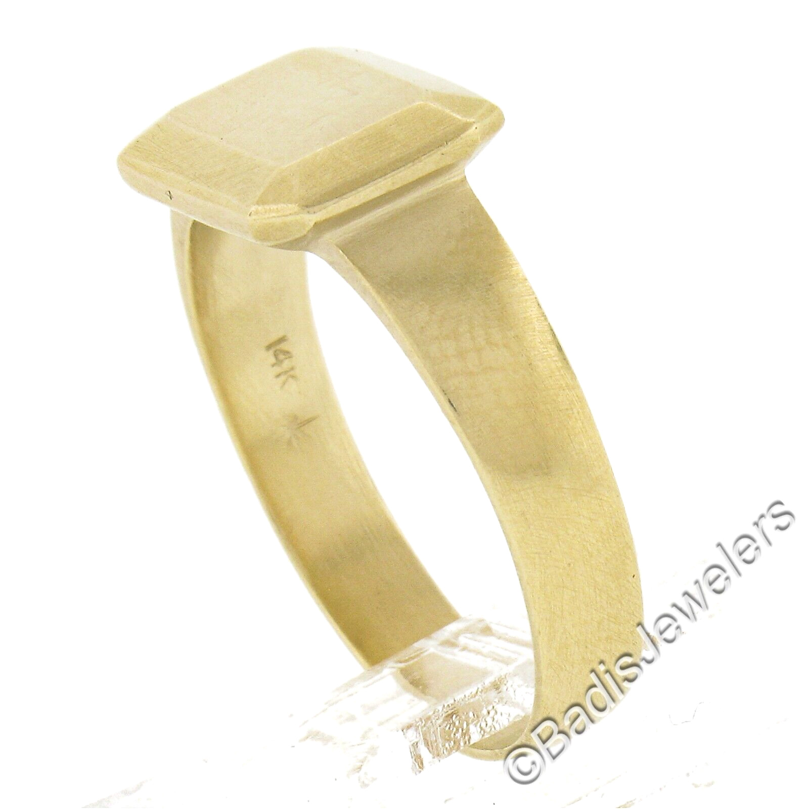 Solid 14K Yellow Gold Rectangular Engravable Cent… - image 5