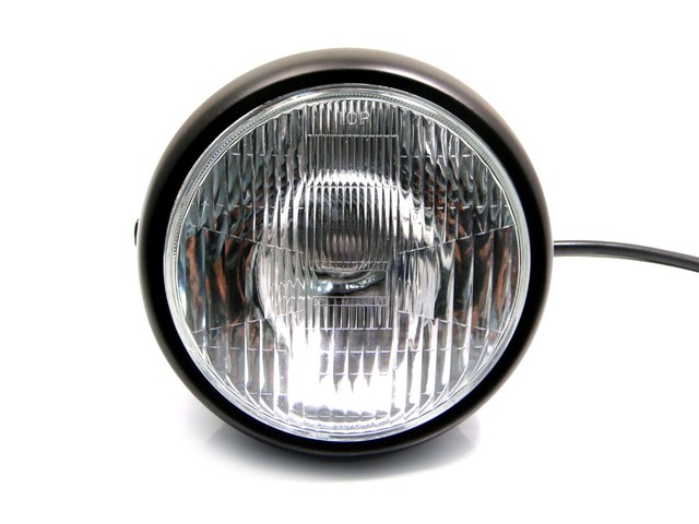 Motorbike Headlight 12V H4 55W for BMW Boxer Project Bike 6 3//4/" Chrome Steel