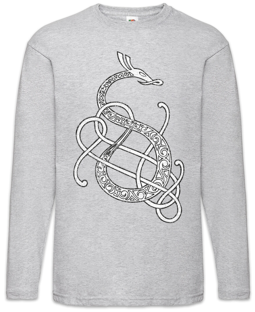 ALTRA T shirt uomo norvegese Snake Dragon a maniche lunghe vichinghi Odino Hugin e Munin Valhalla