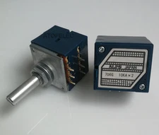 Japan ALPS RK27 10KAX2 LOG Stereo Volume Potentiometer Dual 10K Slotted Shaft
