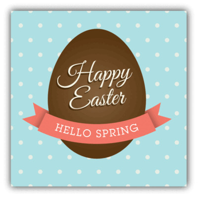 Happy Easter Hello Spring Card Car Bumper Sticker Decal