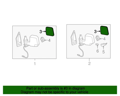 ( 1 ) GENUINE GM 19207176 Upper Side View Mirror RH