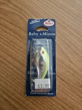 RARE Vintage Mann's Baby 1- Minus Crankbait, Chrome Chartreuse Back