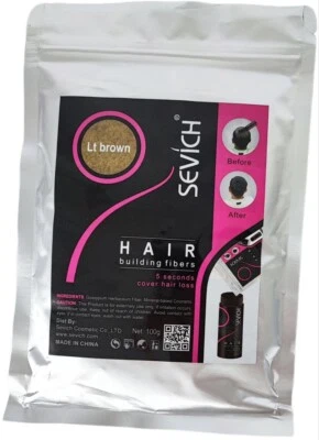Sevich Streuhaar Schütthaar 100g Hellbraun Nachfüllbeutel gegen Haarausfall
