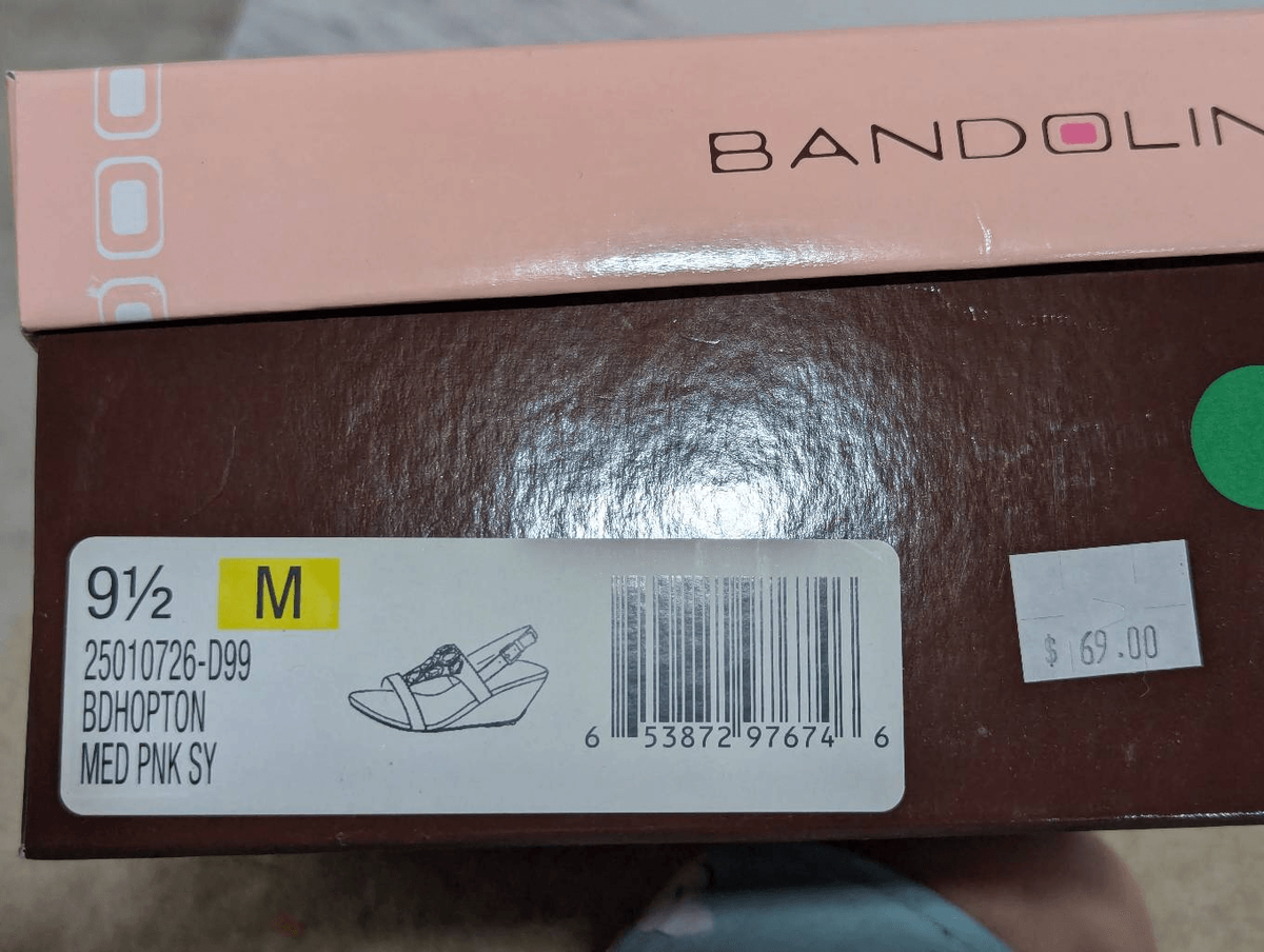 Bandolino Women's Pink Jeweled Comfort Wedge Heel Sandals Size 9.5