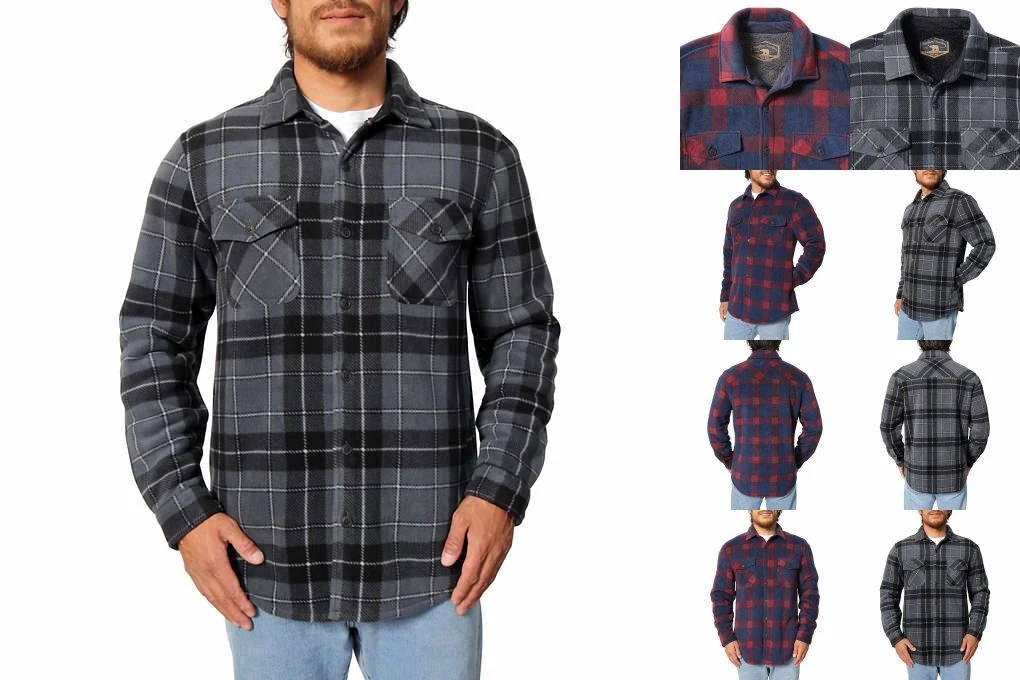 Plaid Flannel Men’s Super Plush Shirt Jacket