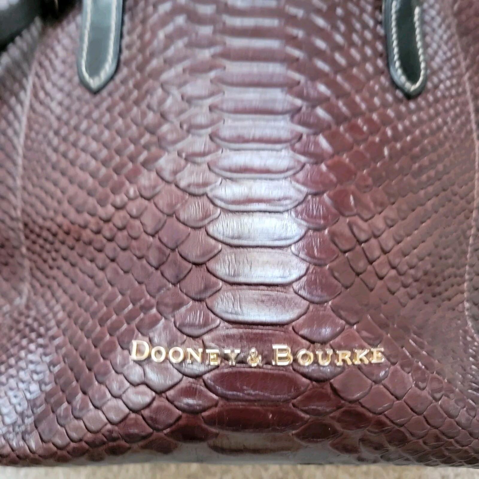 Dooney & Bourke Dark Brown Python Snakeskin Embos… - image 2